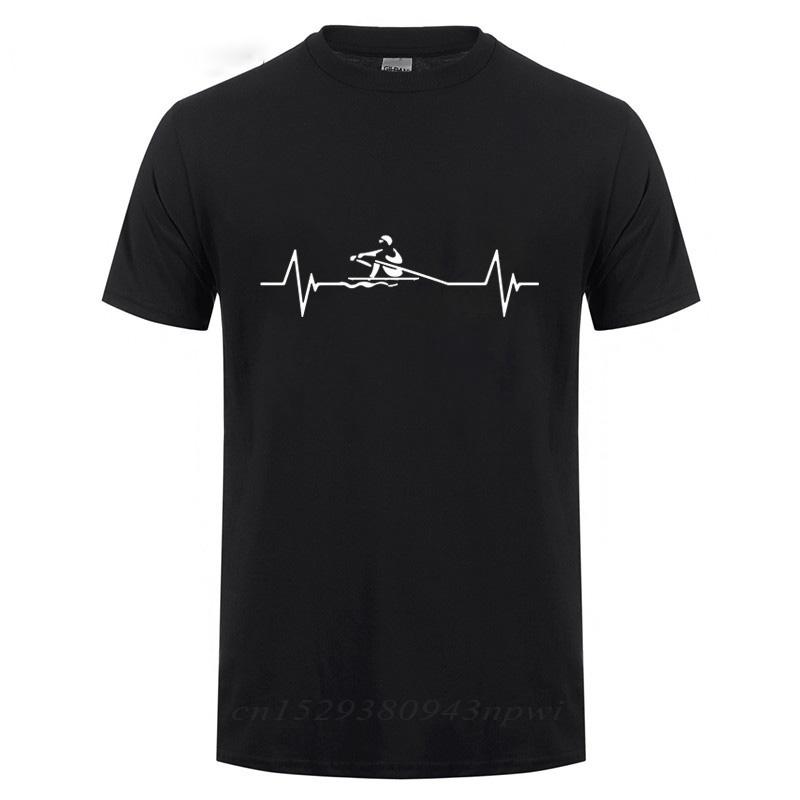 Heartbeat Of Rowing TShirt Men Male Fashion Short Sleeve Kayaking T Shirt Round Neck Cotton Funny Canoeing Tshirt Summer Tops