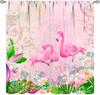 Flamingo Curtains,Tropical Plants Flower Print Window Treatments for Bedroom Living Room Jungle Animal Birds Drapes 2 Panel Set