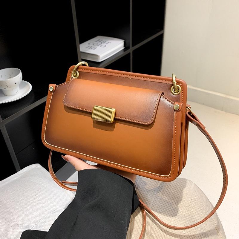 IELGY Women's Textured Bag Cross-body Korean Small Satchel, One-shoulder Retro Underarm Bag