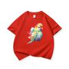Bright Watercolor Rainbow Parrot Graphic Tee Kids Pure Cotton Crew Neck Print T Shirt Short Sleeve Muticolor Tops Boys Girls