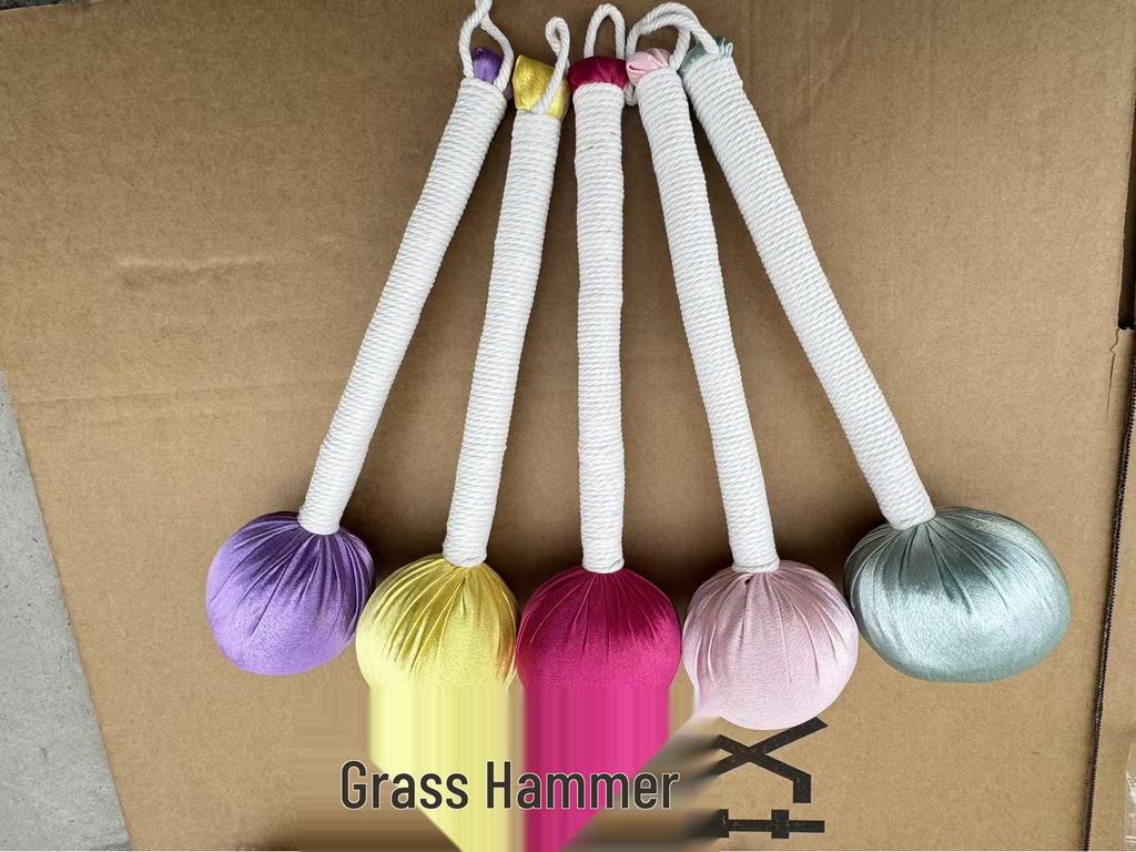 Handmade Cartoon Silk Mugwort Meridian Tapping Massage Hammer with Tassel.