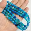 6 8 10 MM  Matte Natural Stone Beads Polished Blue Stripes Agates Stone Beads Diy Spacer Loose Beads for Jewelry Making Bracelet