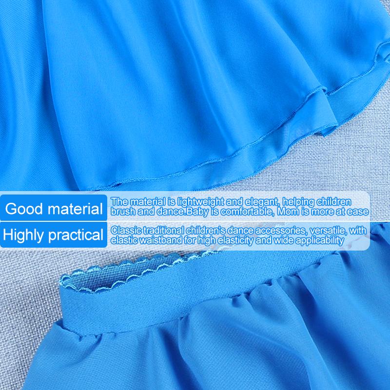 1Pc Flared Skirt Elegant Girls Kids Dancewear Mini Solid Color Chiffon Ballet Dance