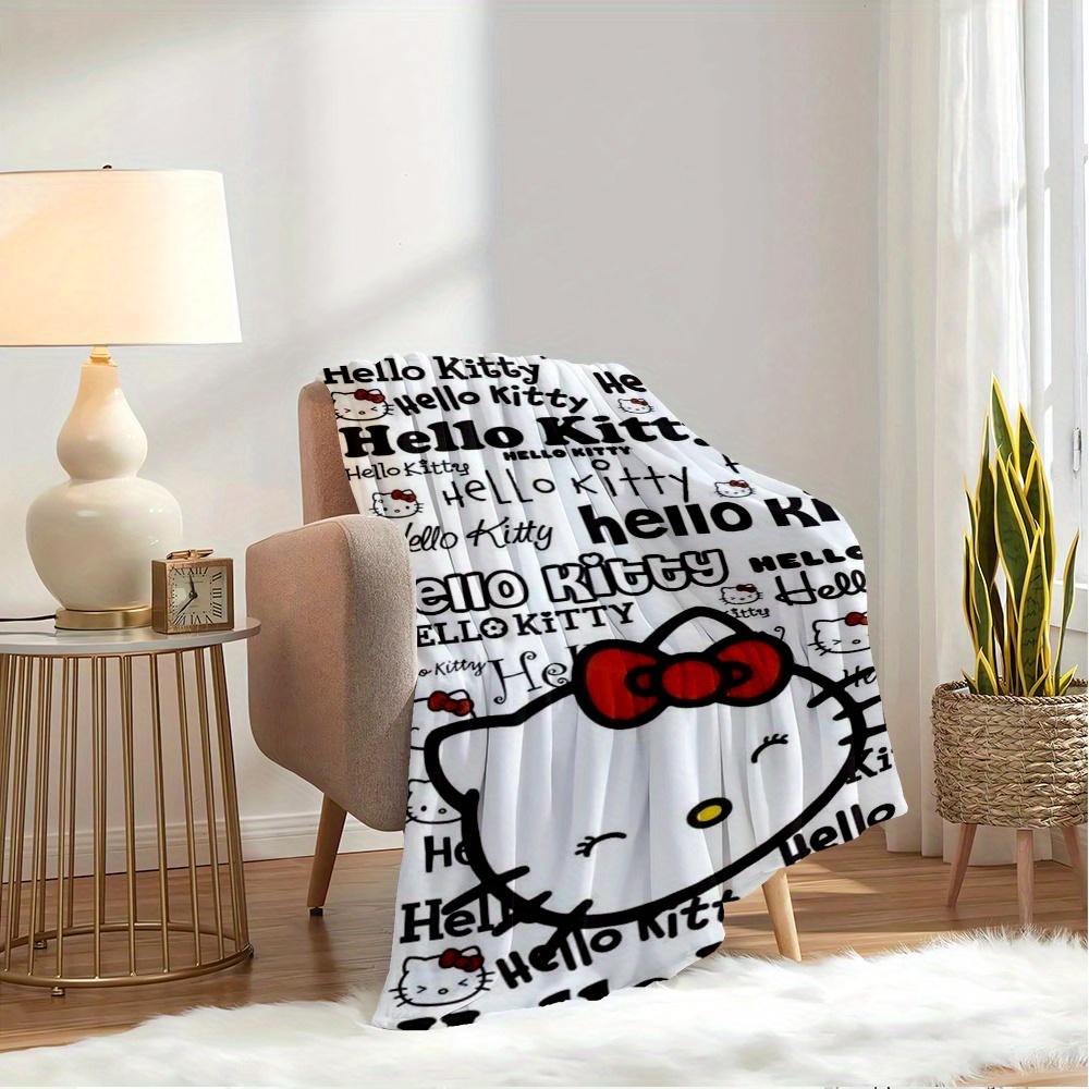 1pc Cat, Bow, whiteDigital Print Fleece Blanket - Contemporary Style, Suitable for All Seasons, Perfect for Home, Travel, or Camping - Machi