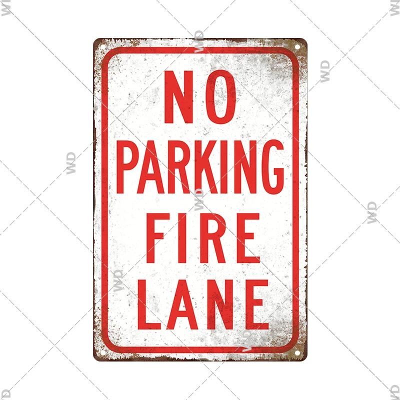 Tin Sign No Parking Slow Down Caution Warning Do Not Pass Metal Vintage Plaque Retro Metal Plate Traffic Yard Street Wall Decor