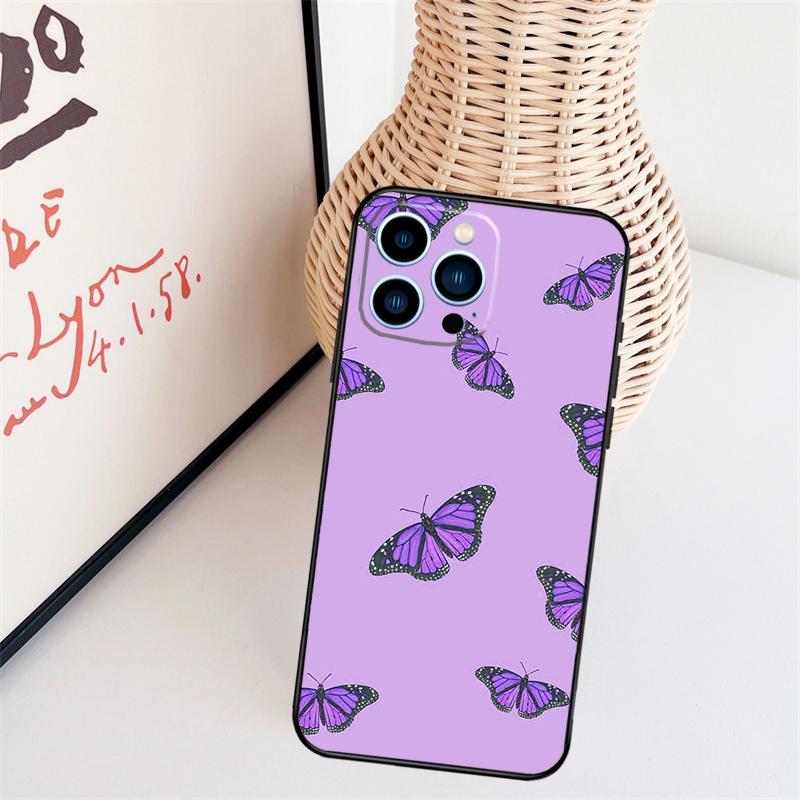 Purple Aesthetic Phone Case For iPhone 16 Pro Max 15 14 13 11 12 17 Pro Max Mini 15 16 Plus 16e 17 Air Cover
