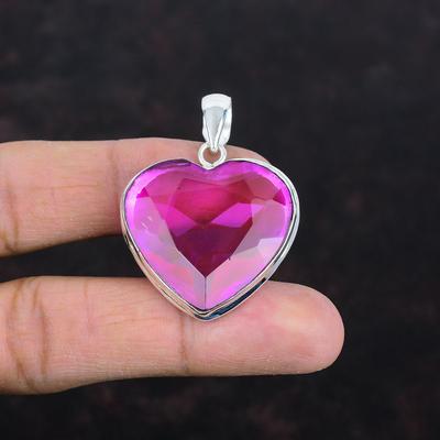 Faceted Pink Tourmaline Pendant Genuine Gemstone Pendant 925 Sterling Silver Pendant Handmade Pendant Healing Stone Jewelry Gifts for Mother