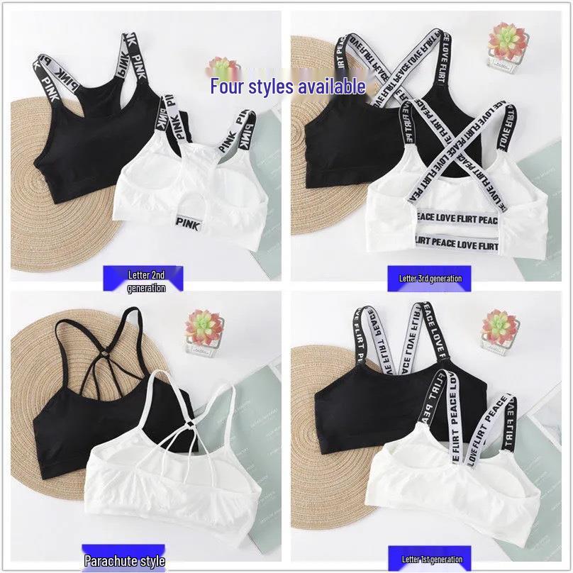 Korean Style Anti-Sagging Bralette for Junior High Girls (80-155 Lbs), Wire-Free with Beautiful Back Design