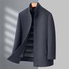 Men's Coat Double-sided Wool Remover White Duck Down Liner Mink Stand Collar Mid-length Wool Business Jacket