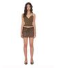 TOOMUCHTAX Faux Leather Cami Top Brown