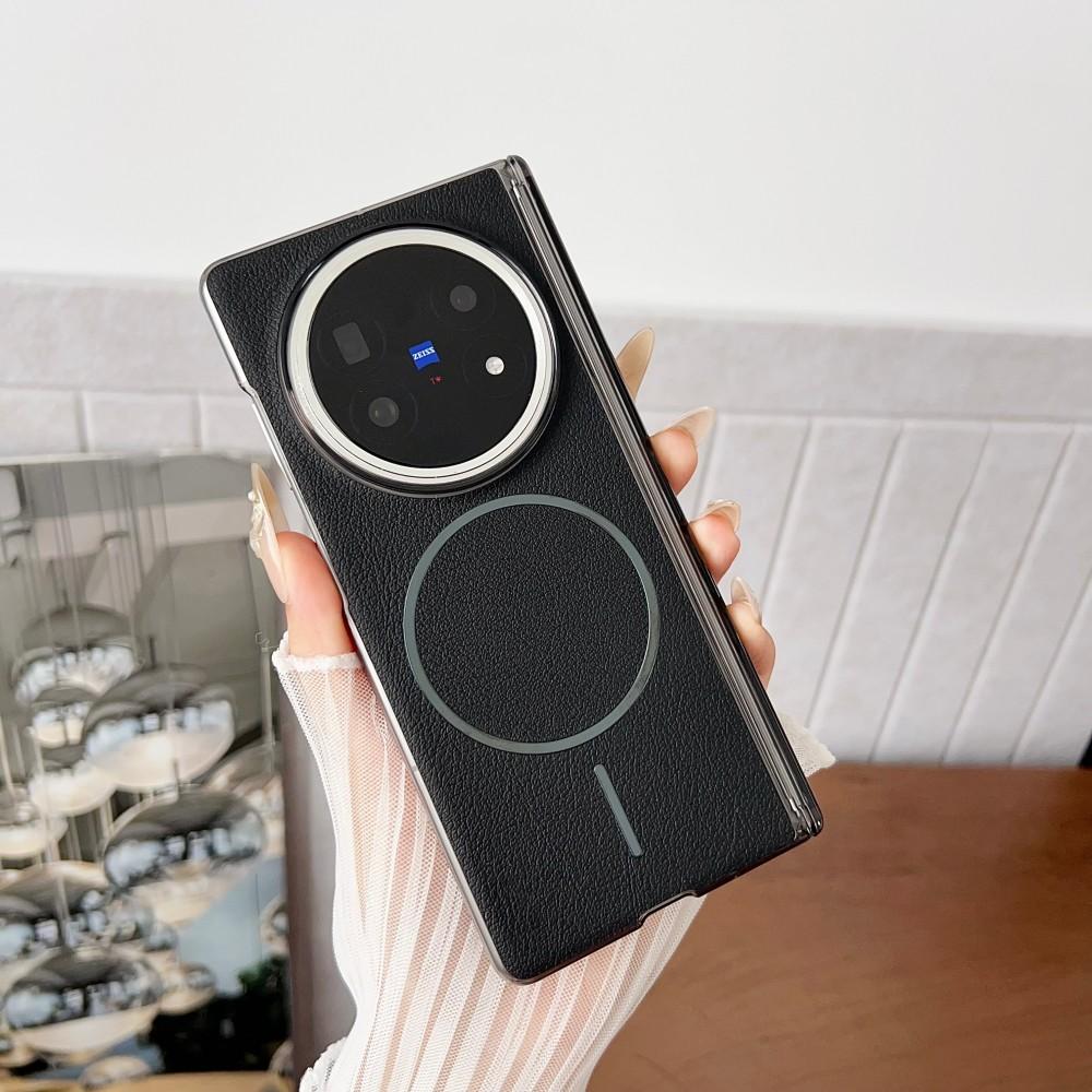 For VIVO X Fold 5 Case PU Leather Hinge Magnetic wireless charging Protective Back Cover Case For VIVO X Fold5 Phone Shell