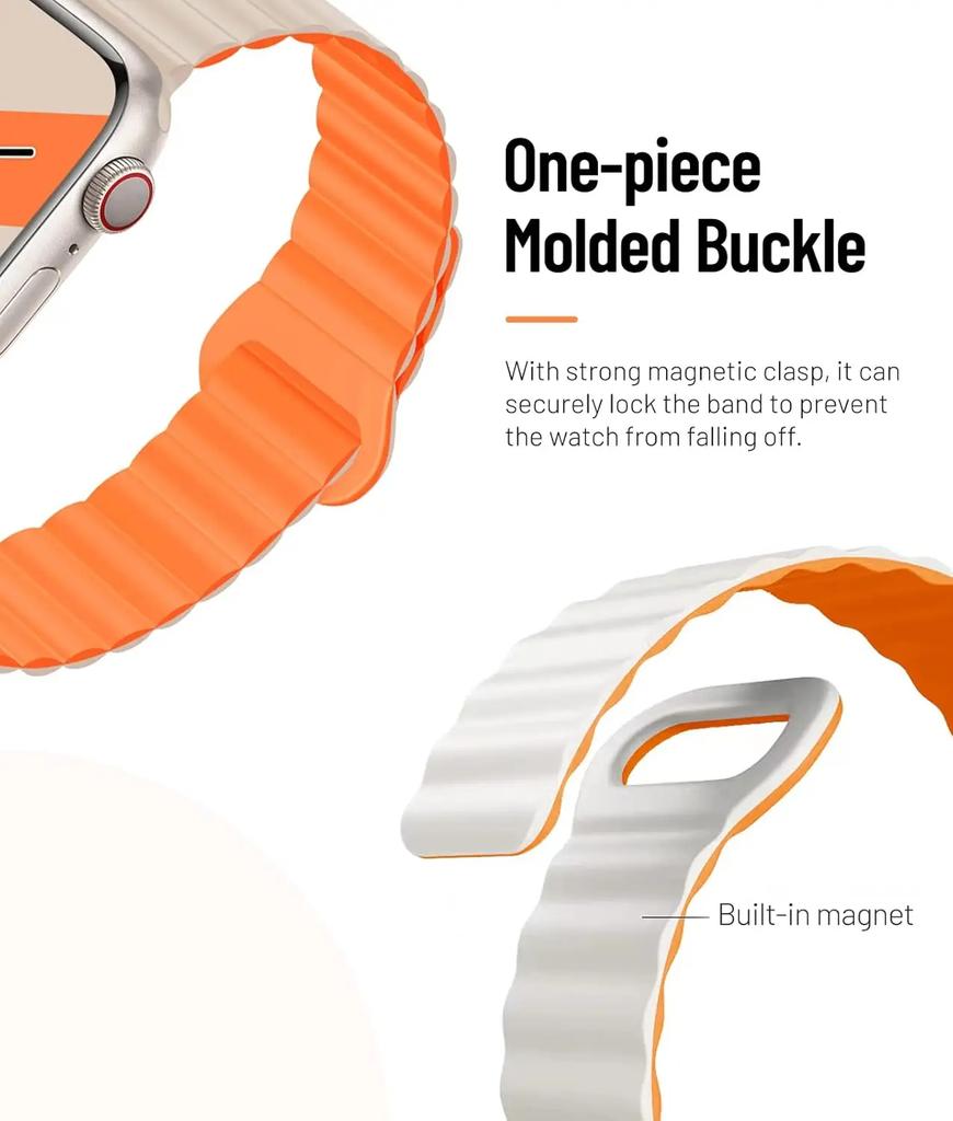 Silicone Magnetic Strap for Apple Watch 11 10 46mm 42mm Ultra 3/2 49mm Sports Bracelet iWatch 9 8 7 6 5 4 SE 45mm 44mm 41mm Band