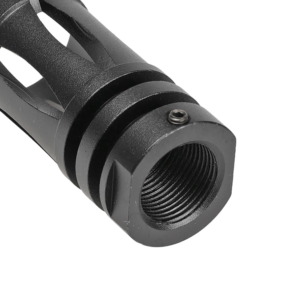 Ryohin Buhin 14mm Reverse Thread Compatible M16A1 Birdcage Flash Hider Replica, 6 Ports, Aluminum Alloy, Black