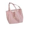 Striped Design Women's Shoulder Storage Bag Large Capacity Female Portable Shopping Bags Simple Ladies Casual Tote Purse Handbag