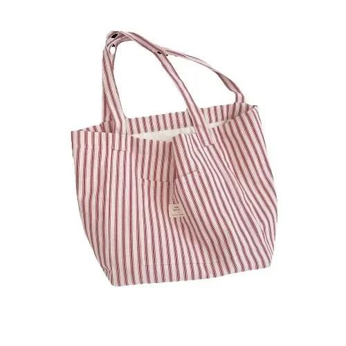 Striped Design Women's Shoulder Storage Bag Large Capacity Female Portable Shopping Bags Simple Ladies Casual Tote Purse Handbag