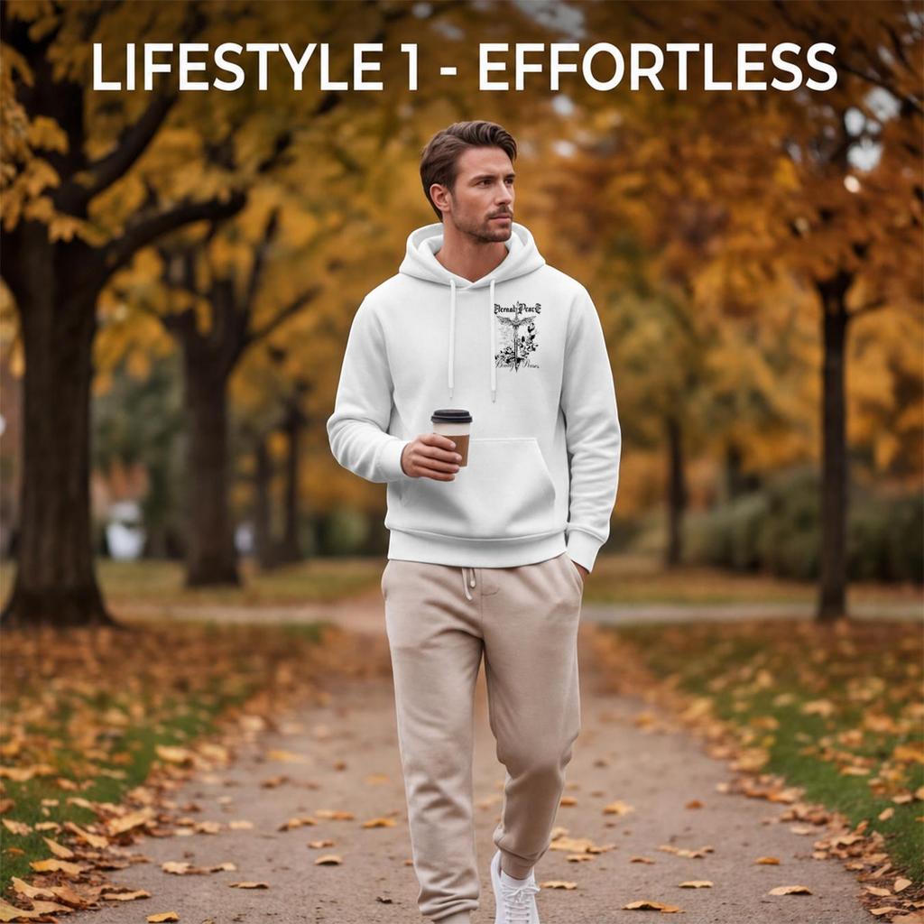 Men's 2D Graphic Hoodie, Breathable Soft Minimalist Design, Comfortable Versatile Casual Daily Wear, Fashion Pullover for Everyday Outfits
