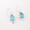 Blue Cat's Eye Earrings 925 Sterling Silver Gemstone Jewelry Anniversary Gift EE-163-37