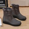 Bottes d'hiver imperméables pour femmes, nouvelles bottes de neige longues en fausse fourrure et peluche, bottines à plateforme, chaussures chaudes en coton pour Couples, 2024