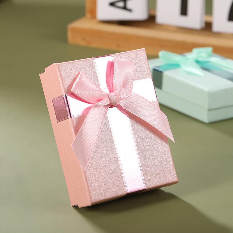 Scatola Regalo Piazze Qixi con Coperchio e Nastro a Fiocco per Conservare Gioielli