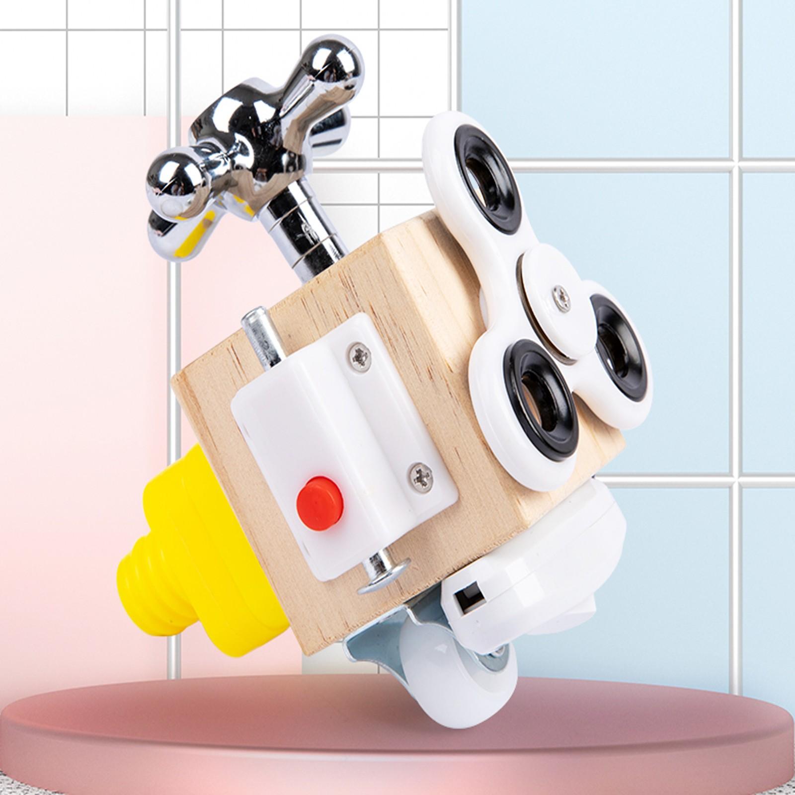 Busy Block Toy For Children, Educational Interactive  Wooden Toy 15.5x15.5x14cm