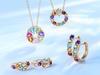 FANCIME Summer Festival Natural Stone Earrings for 14K Gold with Natural and Multicolored Hoop Cartilage Single White Anniversary Gift Women, Garnet,
