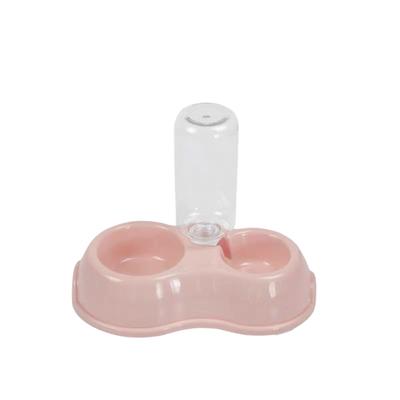 MILIFUN Double Dog Bowls , Water and Food Bowl Set, 15°Tilted Water and Food Bowl Set with Automatic Waterer Bottle for Small