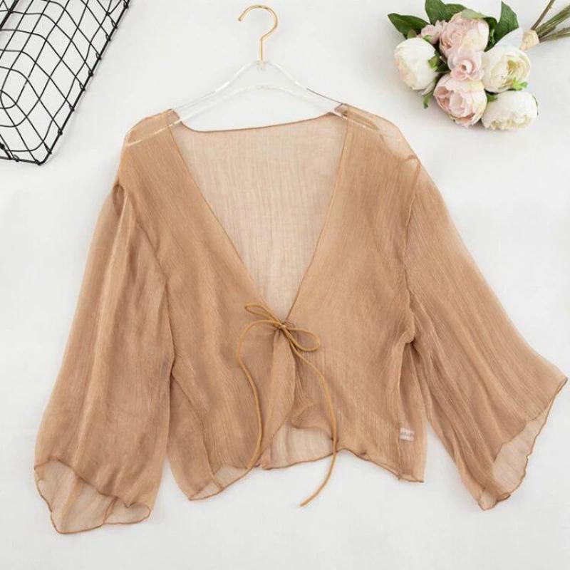 Chiffon Shawl Short Style Small Outer Cover, Sun Protection Clothing, Women's Summer Cardigan, Small Coat, Thin Sun Protection Cardigan
