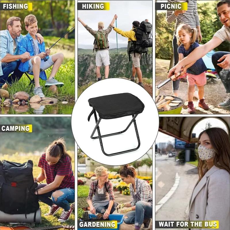 Portable Foldable Camping Stool Lightweight Outdoor Fishing Beach Seat Compact Folding Chair For Travel Picnic