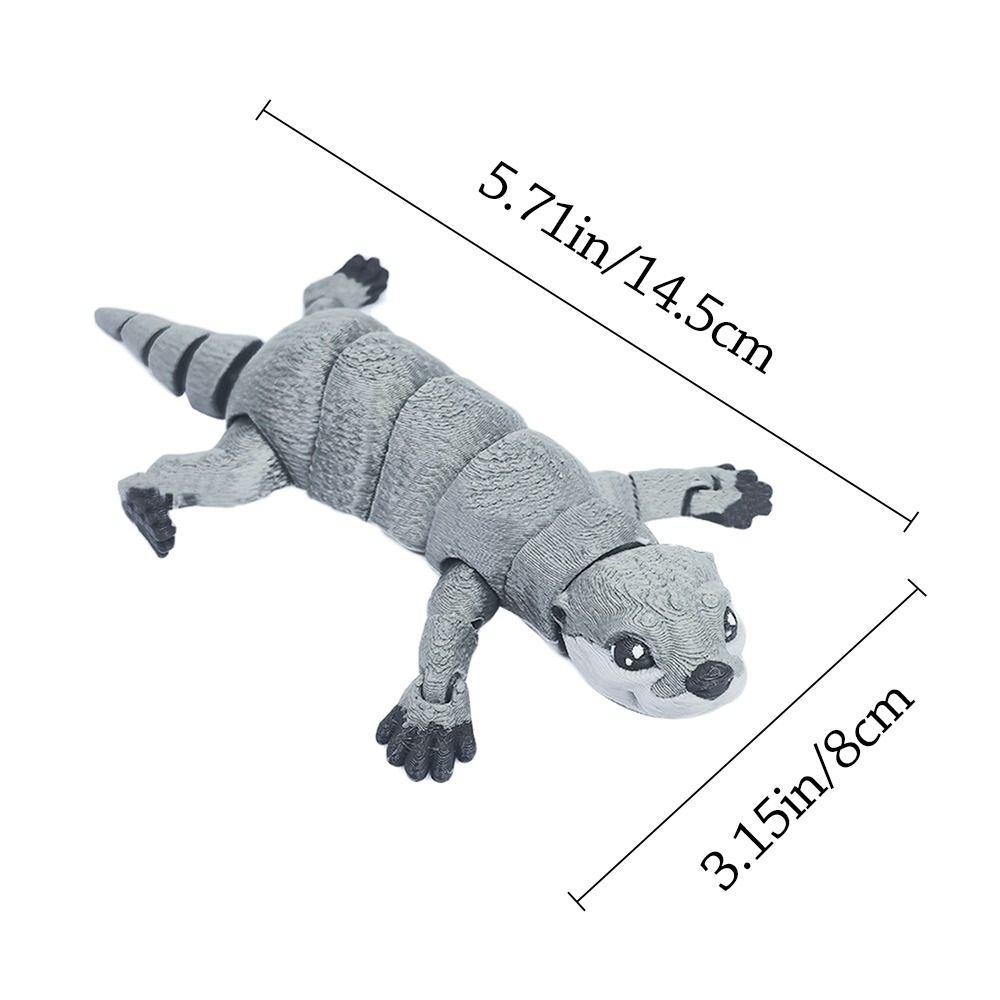 Cute PLA Otter Model Toy Solid Color 3D Printed Otter Action Figurine Movable Multi-jointed Animal Figurine Desktop