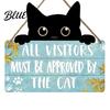 Fun Cat Door Hanger Shaped Welcome Sign Durable Wooden