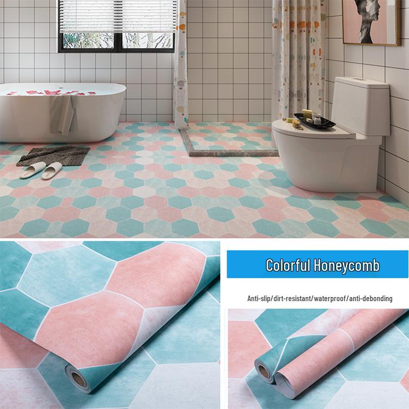 Adesivo da Pavimento Moderno Minimalista Autoadesivo per Bagno, WC e Cucina