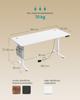 SONGMICS LSD138W01 Height-Adjustable Electric Desk 180 x 80 cm Fully Adjustable Memory Function with 4 Heights Cloud White