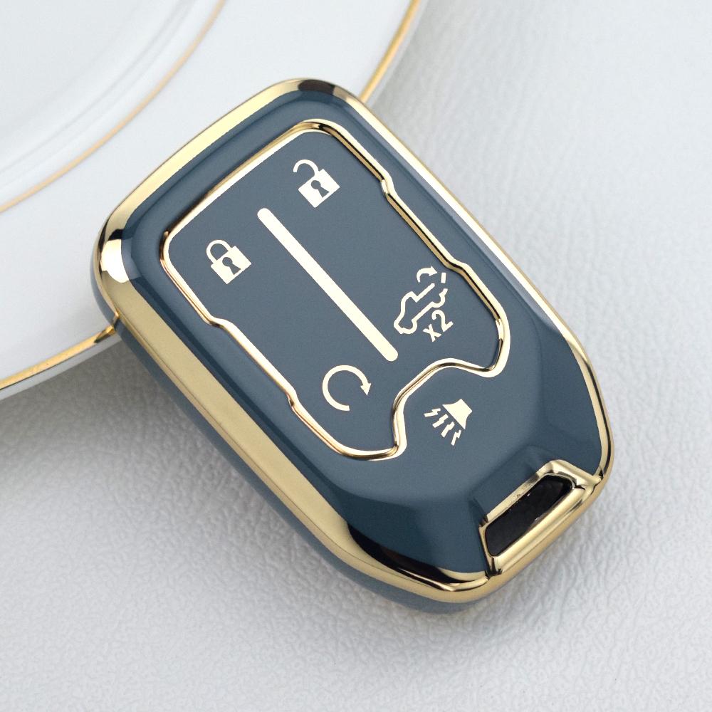 New Car Key Cover Case fob For Chevrolet Suburban Silverado GMC Terrain Yukon Tahoe Sierra Smart Auto Accessories Key Ring