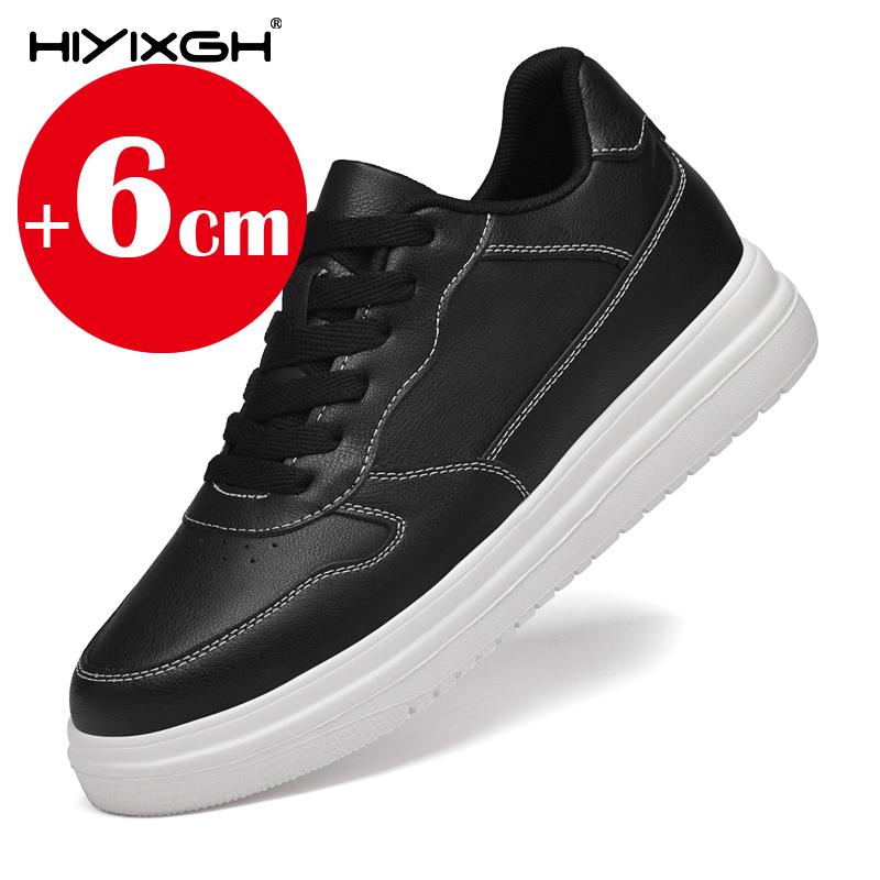 Genuine Leather Men's 6/8cm Height Increasing Sneakers Fashion Casual Shoes Mens Outdoor Running Sneakers Size 36-46 Designer