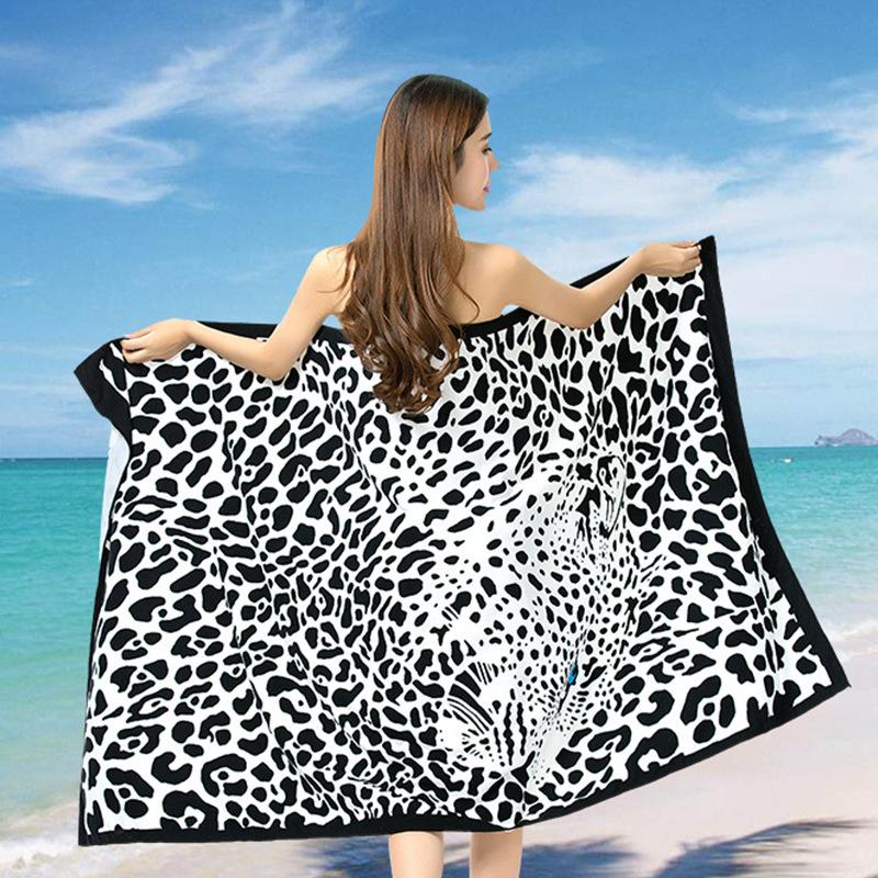 Fashionable Beach Towel, Absorbent and Quick Drying Large Towel, Printed Swimming Versatile Large Towel
