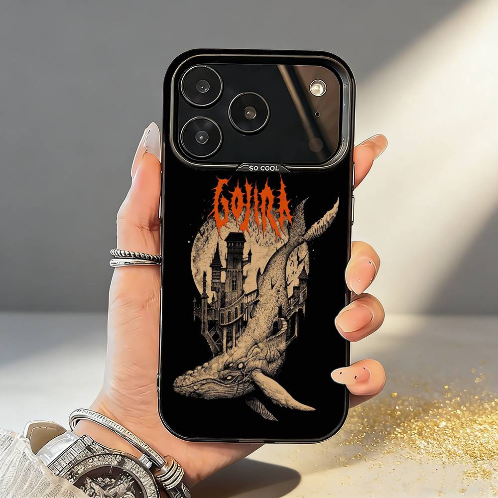 

G-GojiraS Fortitude Band Phone Case For iPhone17 16 15 14 13 12 Pro Max Grey Black Matte Laser Metallic Aurora Funda iPhone11PROMAX