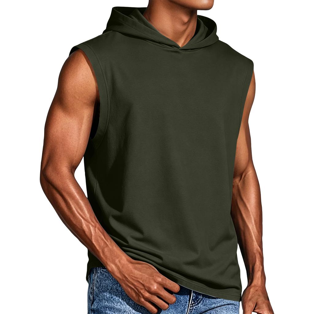 Herren Ärmellose Kapuzenweste Lässig Sportbekleidung Mit Kapuze Muskel Tanktop Leicht Atmungsaktives Gewebe Sommer Aktivkleidung
