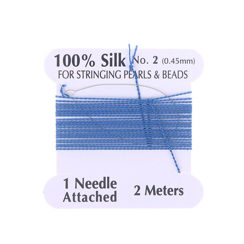 2# 0.45Mm 10Szt./Worek Ręcznie Robiony 100% Naturalny Jedwabny Sznurek Lina Z Nawlekaną Jedwabną Nicią Igła Końcówka Jedwab Do Tworzenia Biżuterii DIY