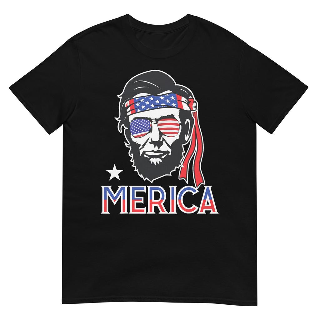 Abraham Lincoln 4th Of July Merica Unisex Unisex American Flag Tshirt