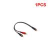 1-3PCS 27cm 1 RCA Female To 2 RCA Male Splitter Cable One Point Two Car Amplifier Audio Cord Pure Copper for Subwoofer SpeakerGood Product