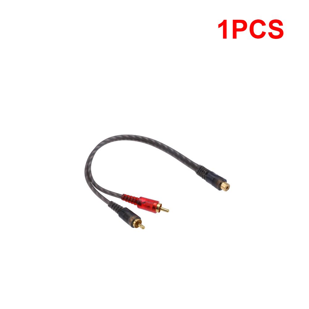 1-3PCS 27cm 1 RCA Female To 2 RCA Male Splitter Cable One Point Two Car Amplifier Audio Cord Pure Copper for Subwoofer SpeakerGood Product