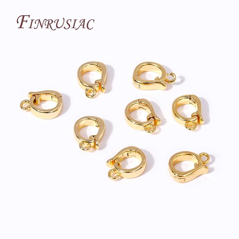 18K Gold Plated Bails For Pendant,Hinged Necklace Enhancer,Necklace Bail,Charms Clasps Connector For Jewelry Making Accessories