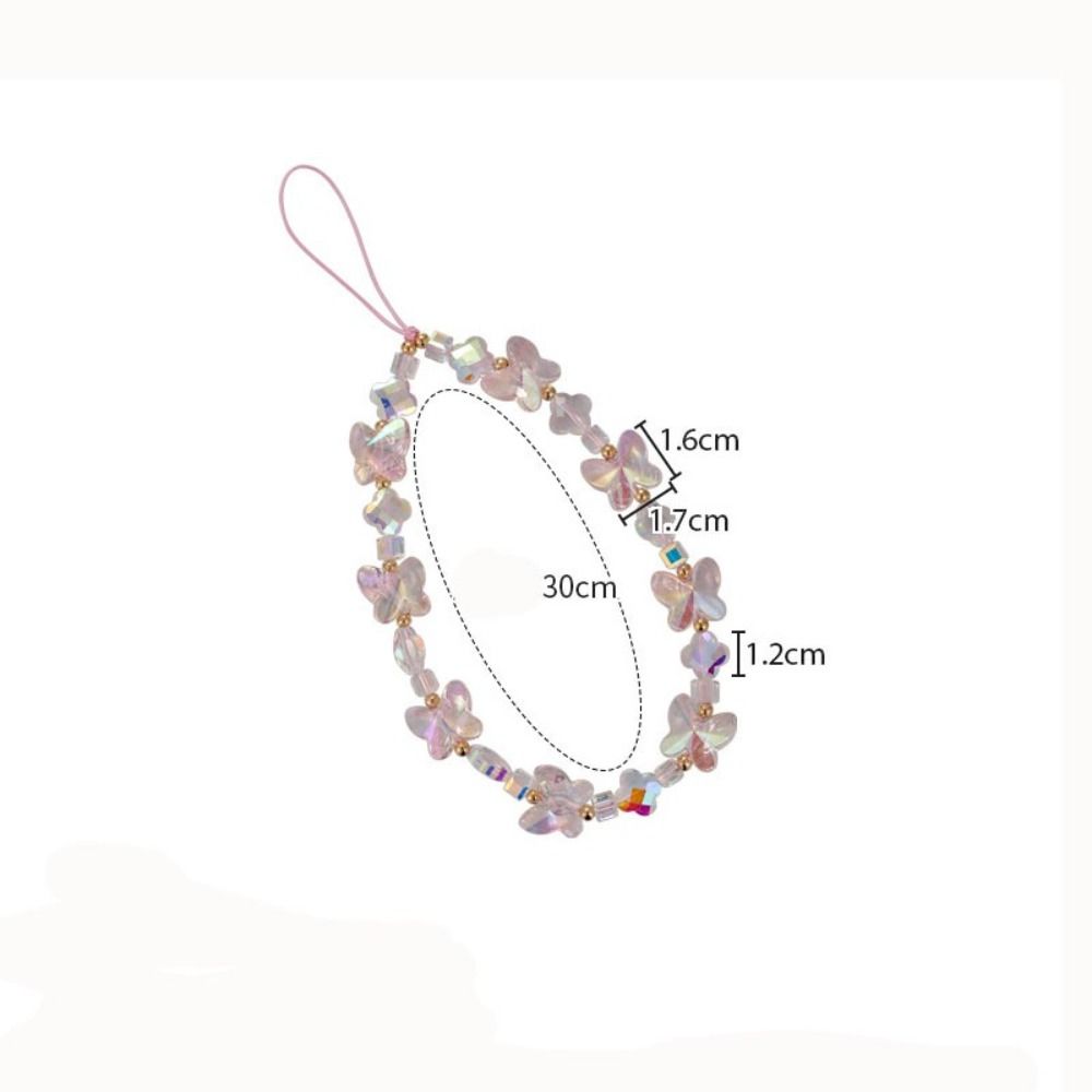 Acrylic Phone Beaded Charm Colorful Butterfly Phone Lanyard New Mobile Phone Chain