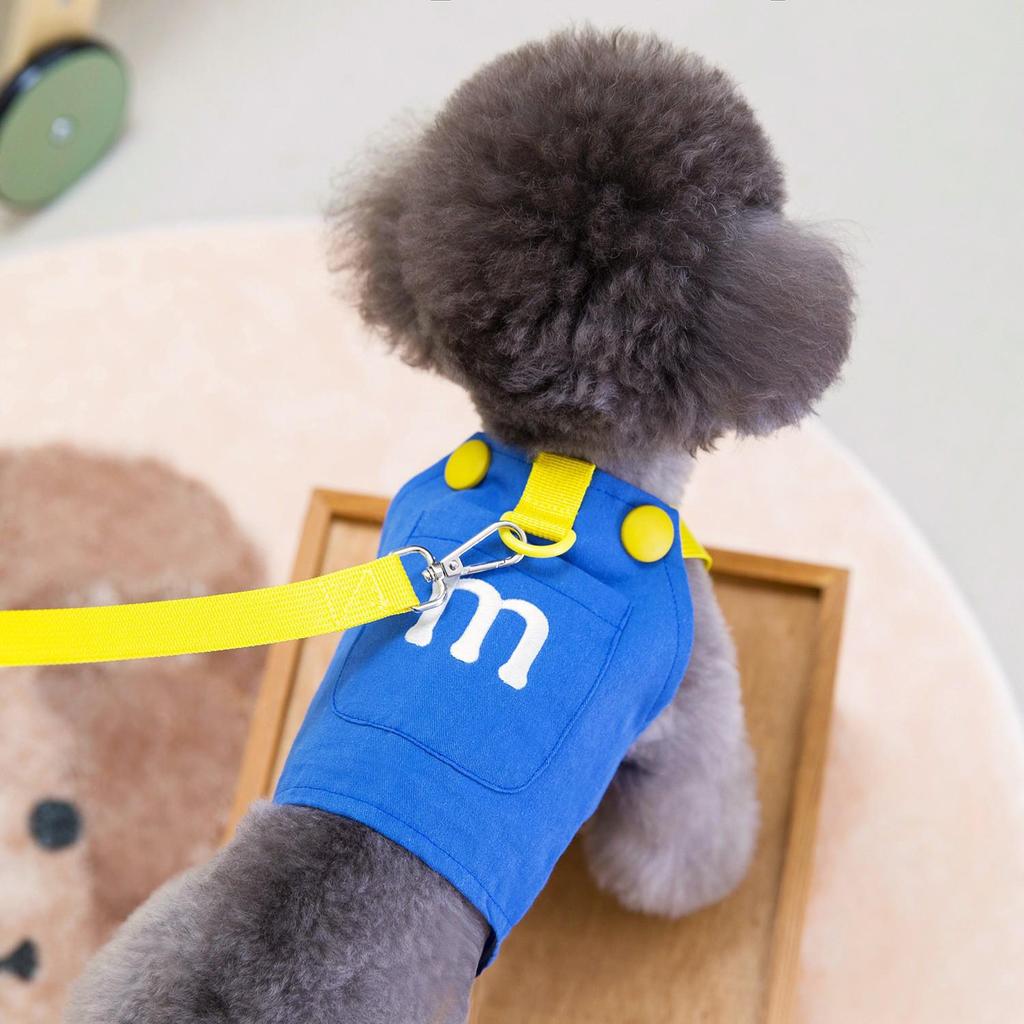 Embroidered Dog Vest: Spring/Summer Pet Harness with Letter Design