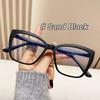 Trendy Large Frame Anti Blue Light GlassesLuxury Cat Eye Filter Lens Eyeglasses Square Frame Glasses for For Ladies