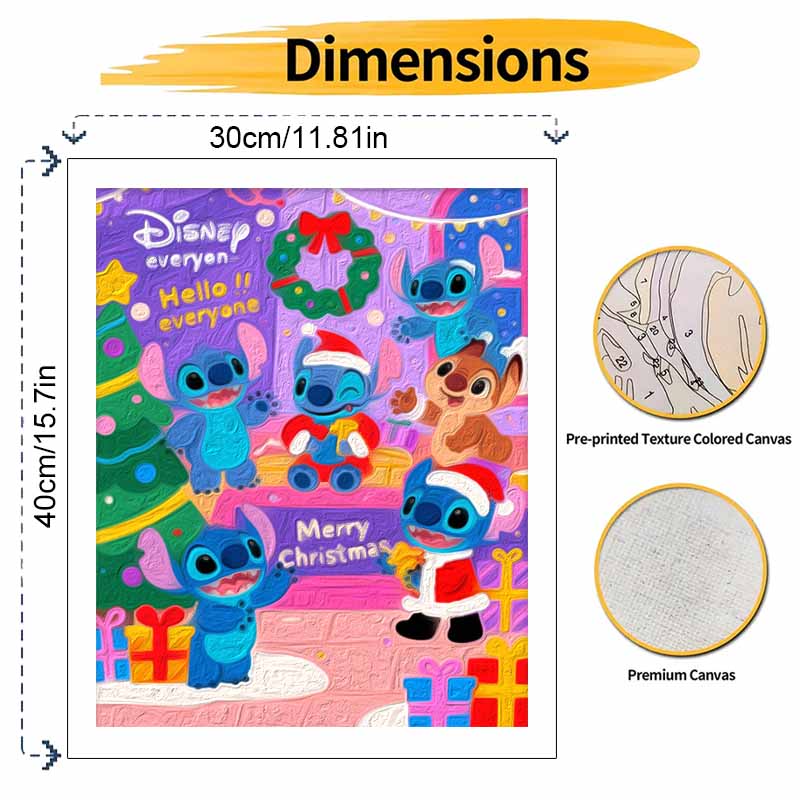Disney oil painting painting art handmade painting kit Stitch Christmas theme handmade home decoration birthday gift