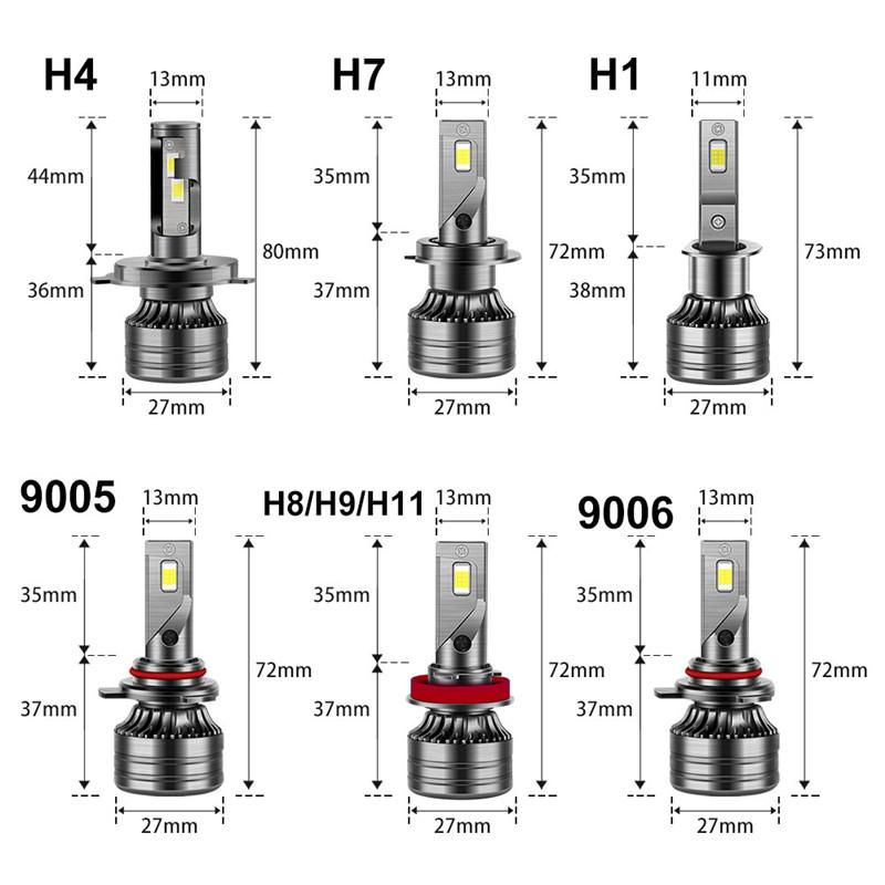 HQ 2PCS LED Car Headlight 12V 30W H7/H4/H1 9005/HB3/H10 9006/HB4 9007/HB5 9004/HB1 Car Headlight Light Bulb Canbus Led Lamp