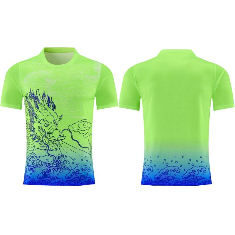 Men Dragon 3D Full Print Sports Jersey Red Yellow Gradient Short Sleeve T-shirt Quick Dry Breathable Training Soccer Cycling Tops