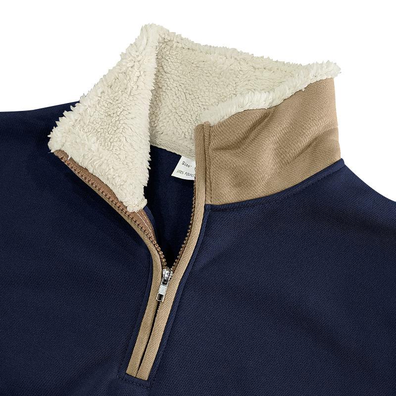 Hanorac american nou, vintage, brodat, cu jumătate de fantă, pentru bărbați, mărime mare, cu mânecă lungă, hanorac