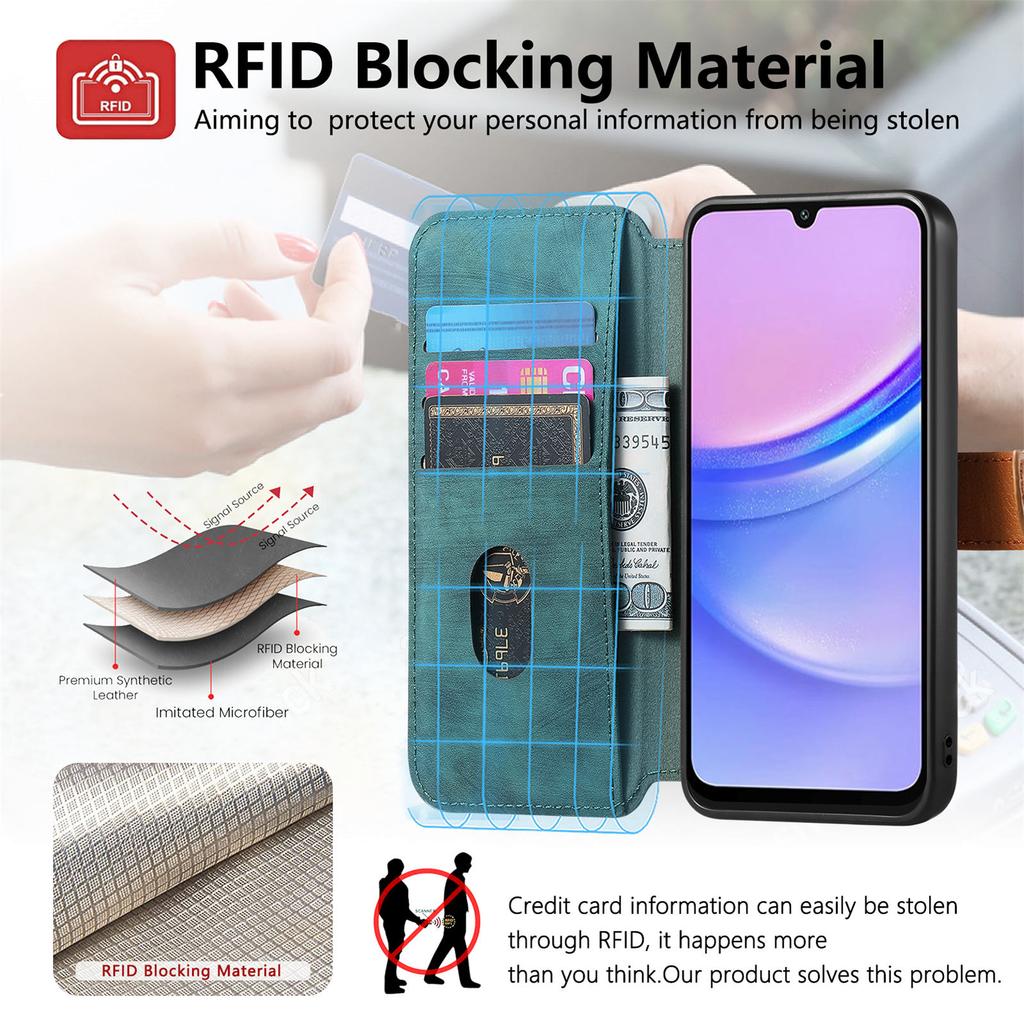 For Samsung Galaxy A37 5G Case Anti-Drop Leather Phone Cover with Stand